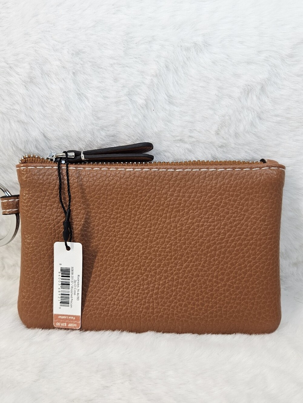 Vera Bradley Leather ID Holder Key Pouch - Brown - Picture 2 of 6